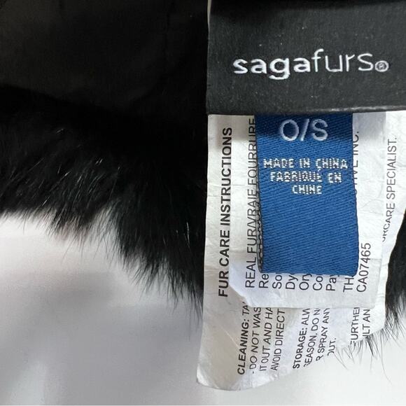 Pajar Canada Black Fur Trapper Hat | Origin Assured Fur Saga Furs | O/S  | Poms main image 4